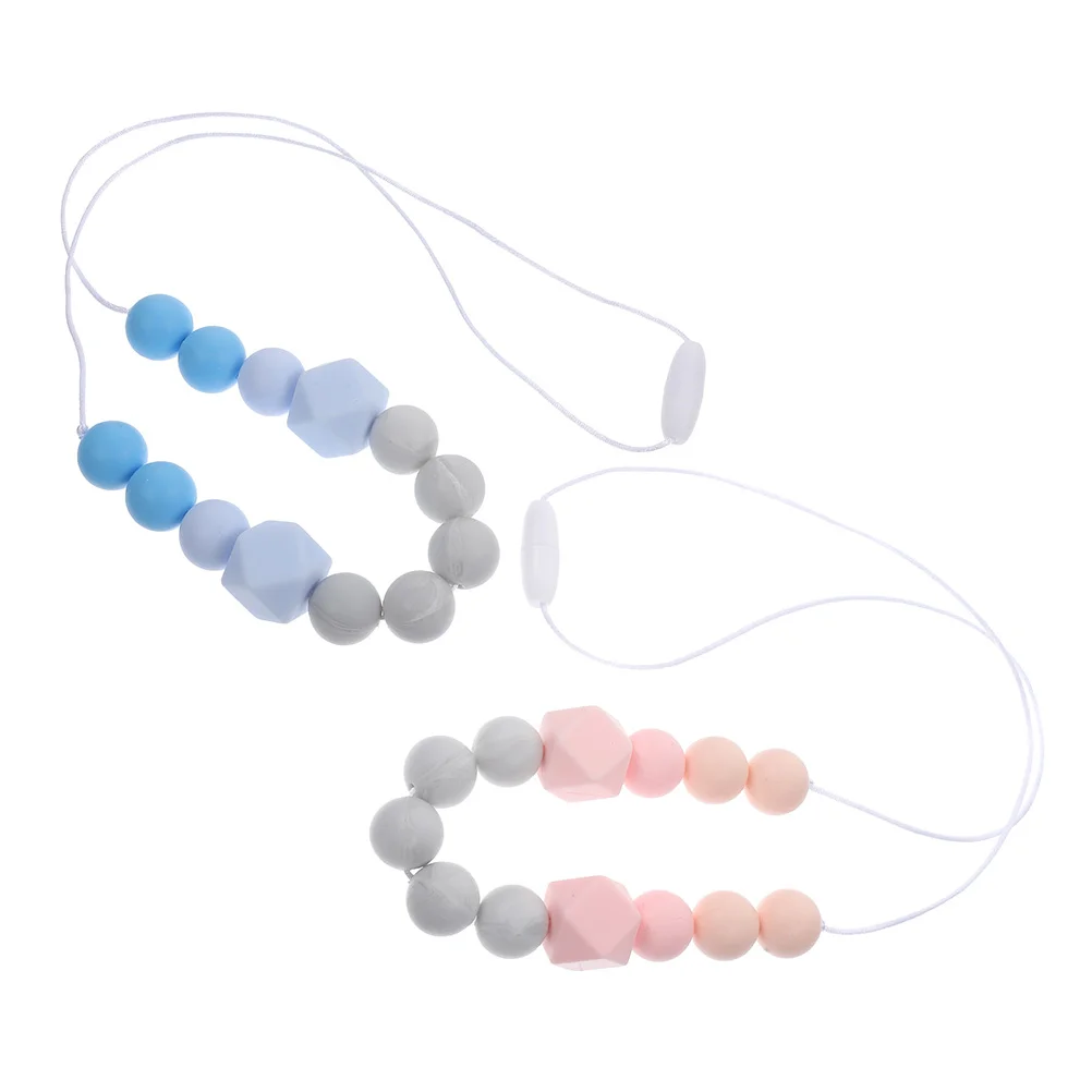 2pcs Baby Teething Necklaces Silicone Teething Necklace Infants Teething Necklace teething necklace for mom