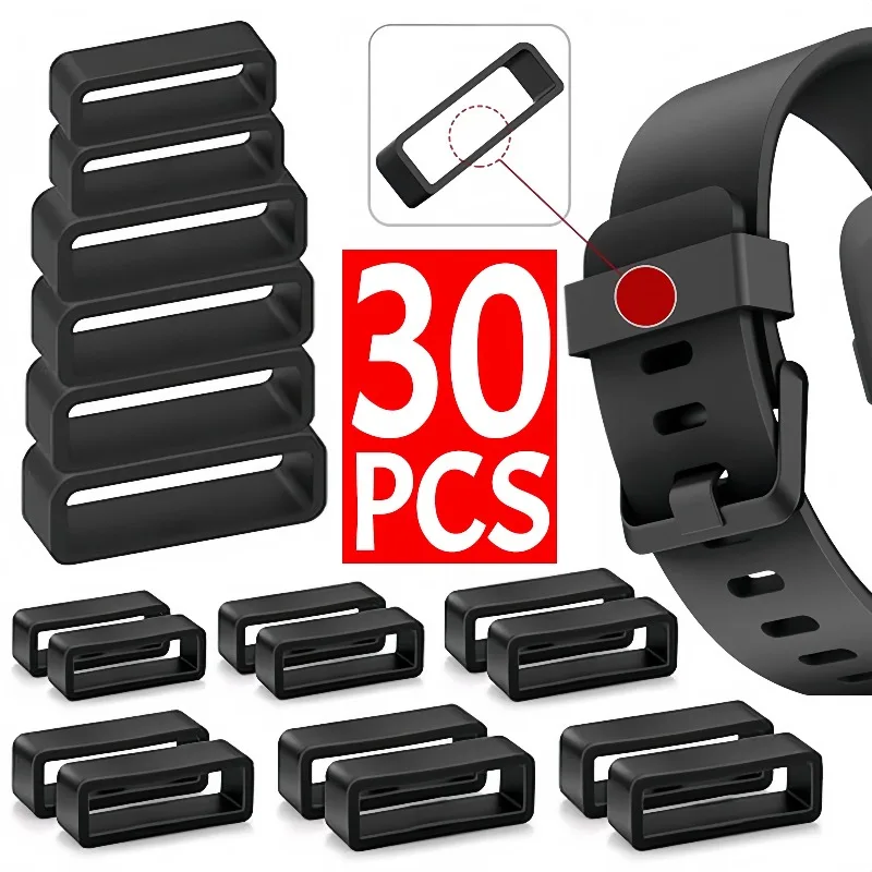 

Silicone Fastener Ring Rubber Ring Watch Strap Loop Replacement Watchband Keeper Security Holder Retainer Smartwatch Accessories
