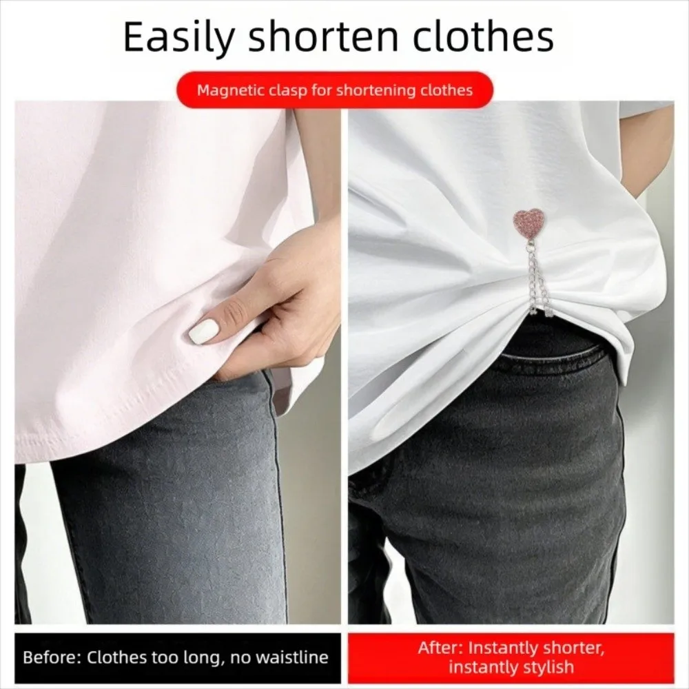Decorations With Chain Magnetic Clothing Clips Legs Cuff Fixing Multi-Function Metal Buttons Clip Buttonless Clips Shirts