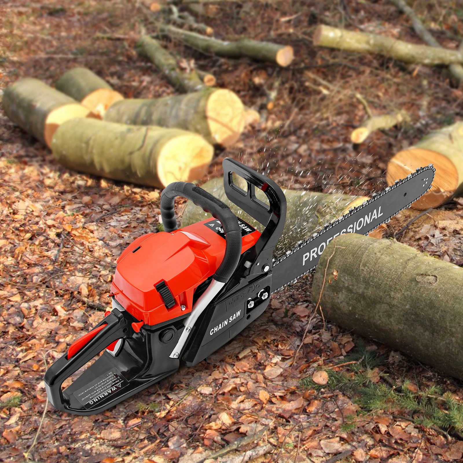 

Gasoline Chainsaw W/ Chain Guide Bar Guide Bar Cover Fuel Mixing Bottle Oil Hopper For Wood Cutting, Forest Felling High Safety