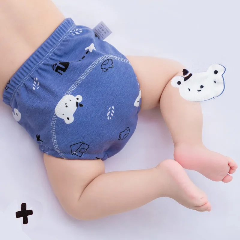 

Baby Potty Training Pants Reusable Washable Cloth Diapers Breathable Cotton Underwear for Toddler Boys Girls