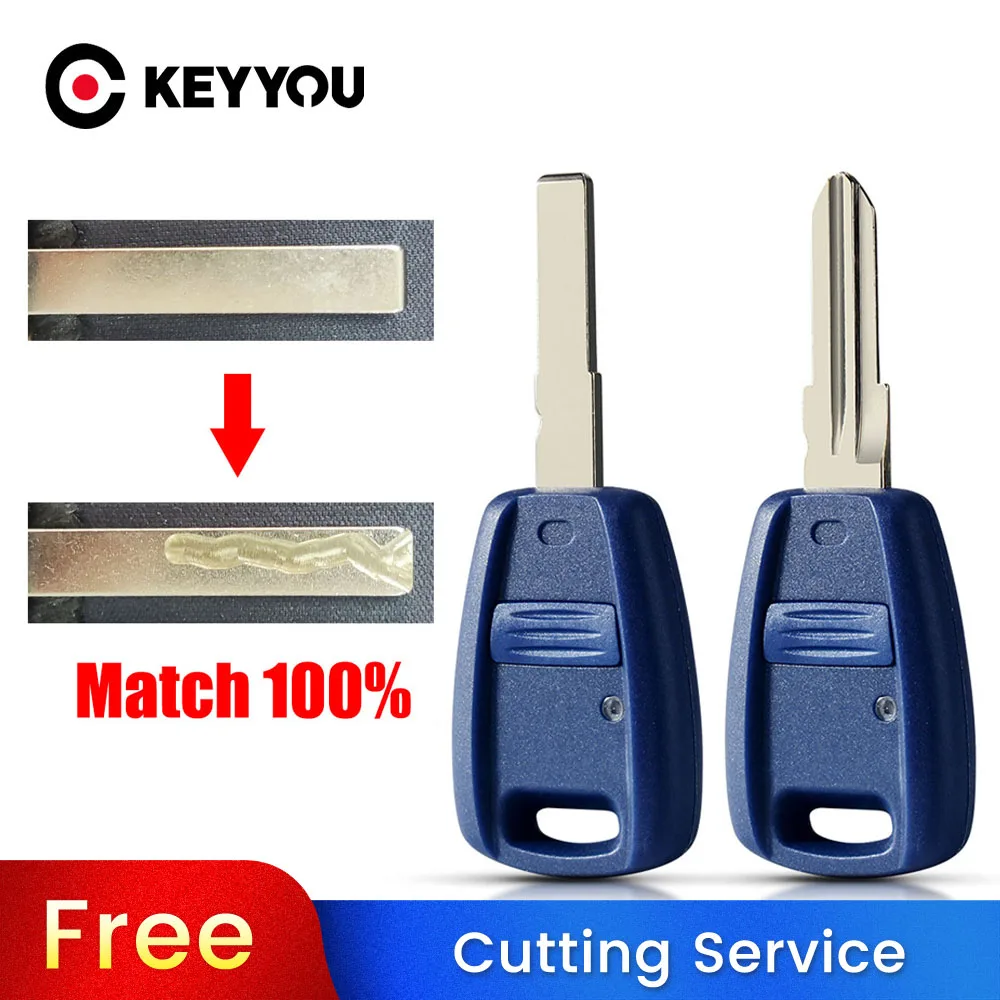 KEYYOU With Cutting Service Transponder Key Shell Car Key Cover Case for Fiat Punto Doblo Bravo Seicento Stilo SIP22/GT15R Blade