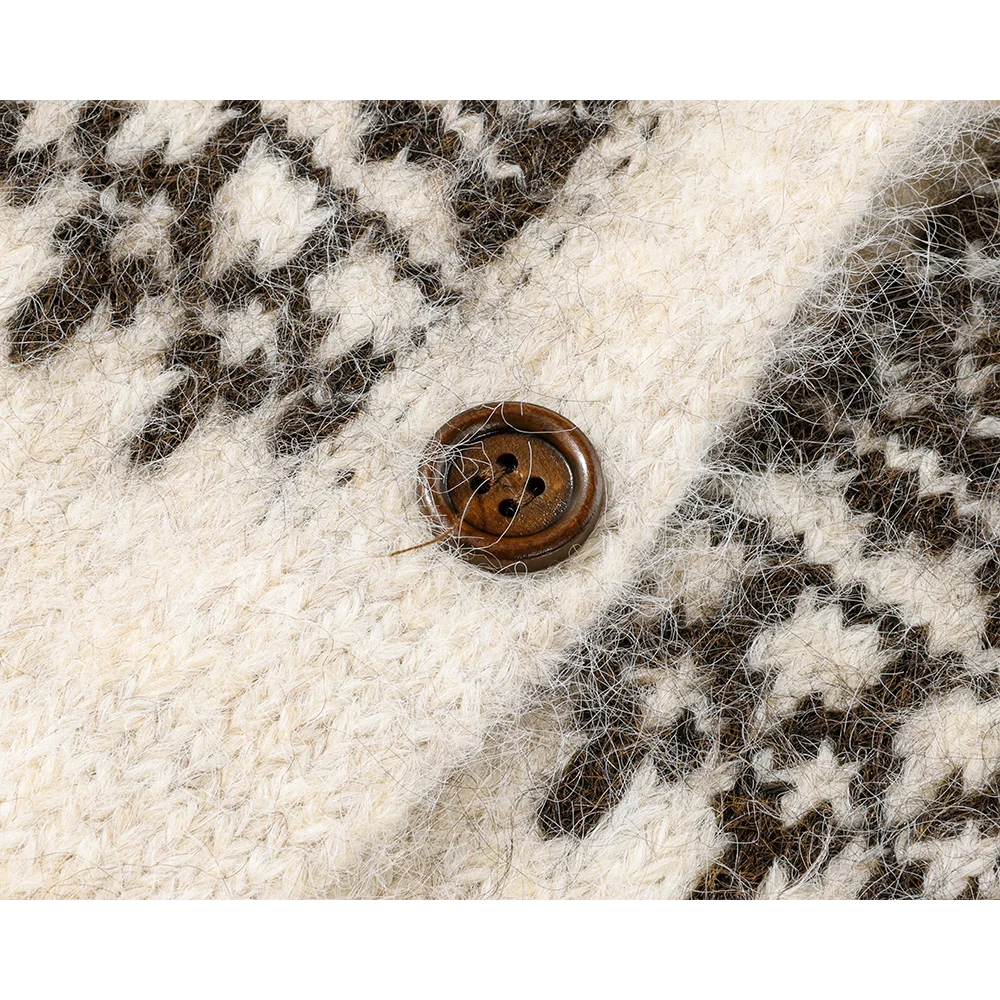 เสื้อสเวตเตอร์คาร์ดิแกนไหมพรมถักทรงหลวมสไตล์เกาหลีย้อนยุคสำหรับผู้หญิง รุ่น Ele Sweet Lazy Sle Cisas Sweater Cardigan Winter Thiened