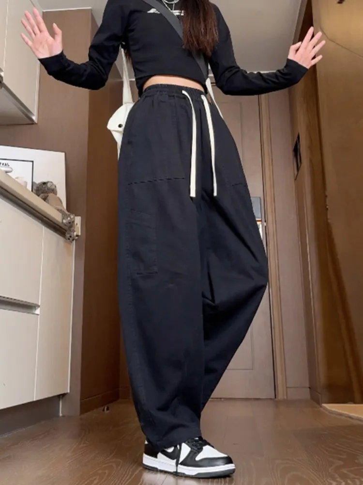 

Мужские свободные брюки прямого кроя в рабочем стиле, весна 2025, новые американские брюки-парашюты, повседневные дышащие брюки для подростков