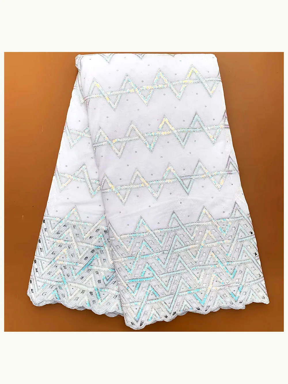 African Royal Velvet Fabric Embroidered Color Sequins Elastic Polyester Cut-Out Design For Rhinestones Throne Cushions VE121