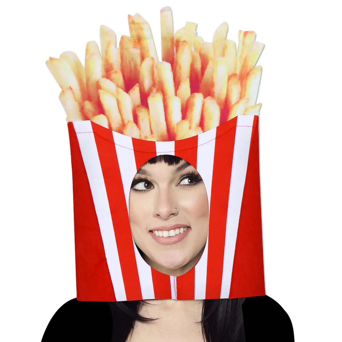 1Pcs 프렌치 프라이 헤드웨어 레드 장식 모자 코스프레 파티 재미 있은 음식 머리 장식 의상 할로윈 크리스마스 카니발