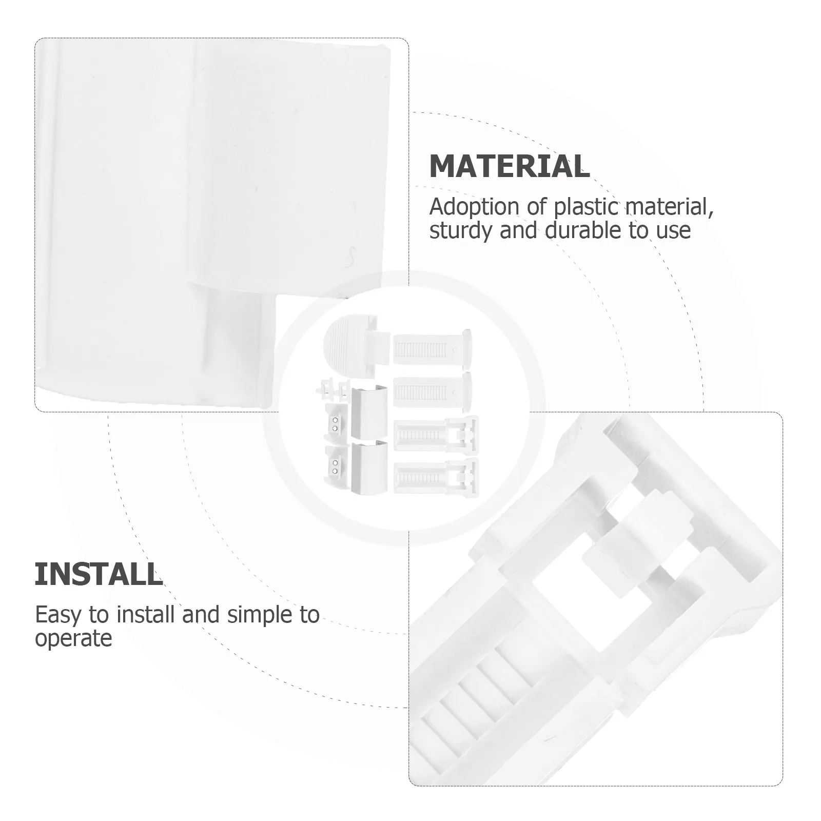 

1 Set Roller Blind Fittings Pleated Curtain Accessories Replacement Parts Easy Install Durable Plastic Beaded Ball Cord Kit Home