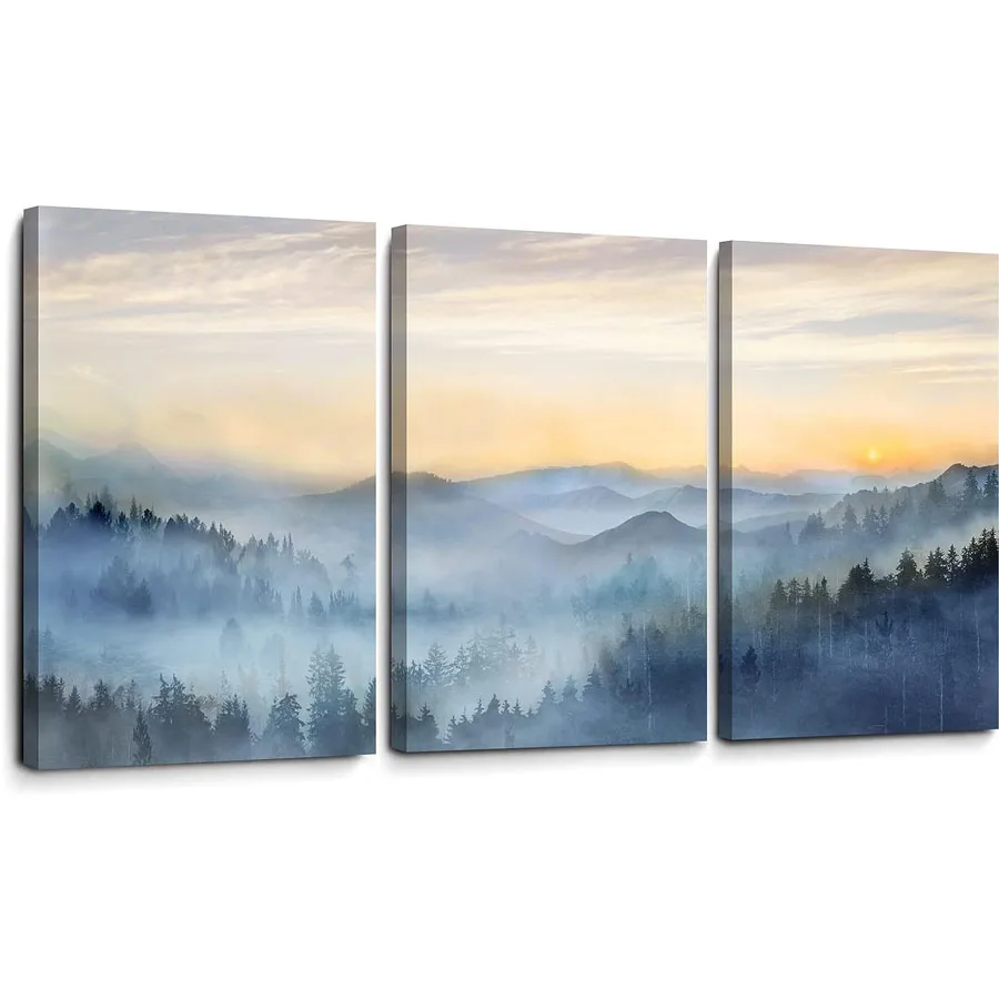 3 panel Sunrise Mist Forest view diamond embroidery natural landscape full drill diamond painting mosaic triptych home decor art