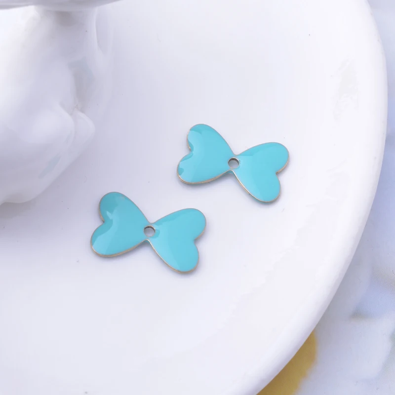 30 Stück Kupfer-Charms mit beidseitiger Emaille, rote Korallen-Anhänger, Verbinder für DIY-Schmuck- und Ohrringherstellung – Detail 6