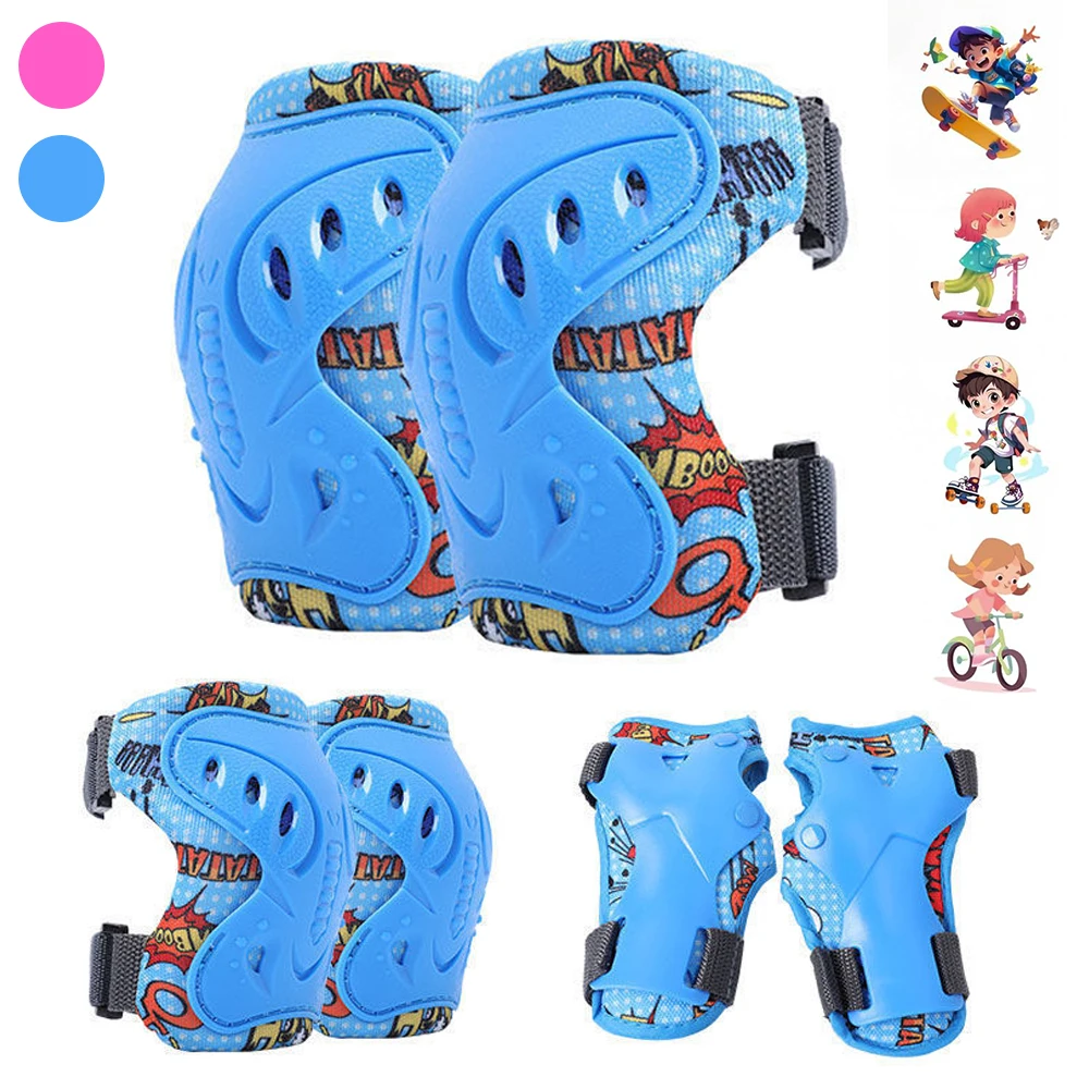 Rodilleras y coderas para niños de 3 a 12 años, equipo de protección para patines, ciclismo, BMX, monopatín, Scooter en línea, 6 uds.