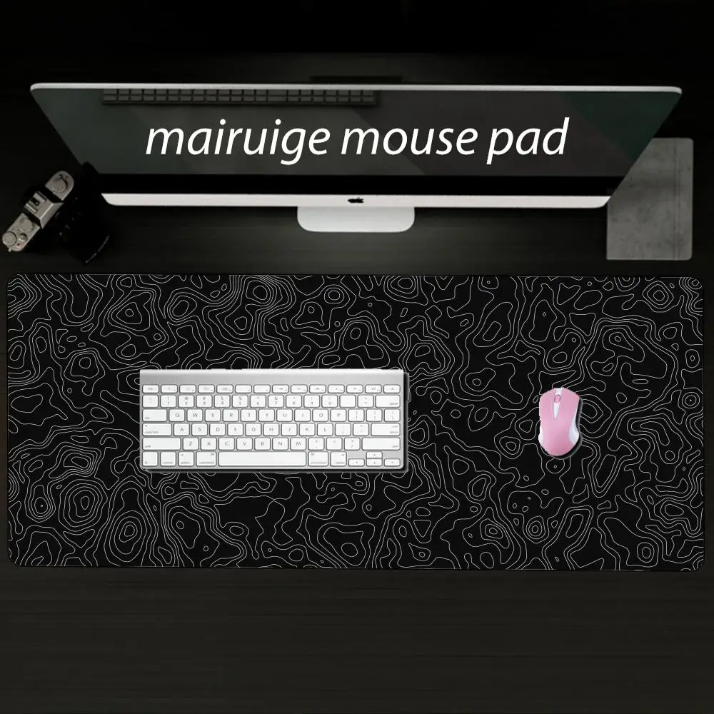 Black White Texture Mouse Pad Large Computer Office Game Table Mat XXL Rubber Anti-slip Gaming Keyboard Mousepad Long Desk Pads