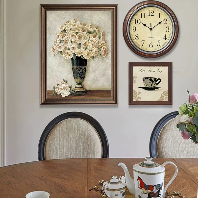 12 Inch Nordic light luxury retro Wall Clock Silent Non-ticking Wall Clock Suitable for The Dining Room Living Room