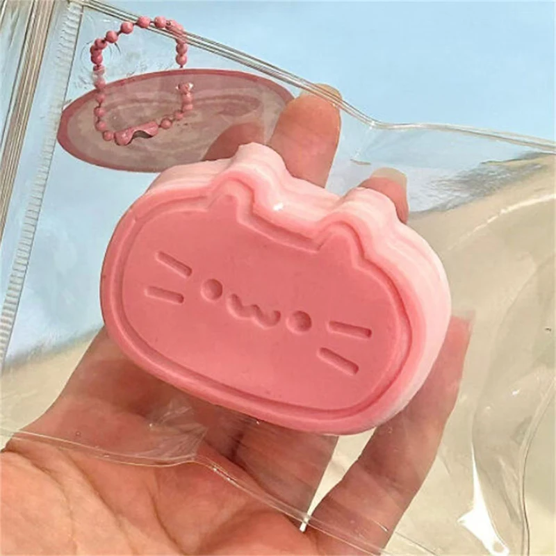 Pudding Cat Mochi Squishy Squeeze Stress Relief Toys For Kids Adult Cheese Kitty Stress Ball Vent Toys Soft Sensory Fidget Toys