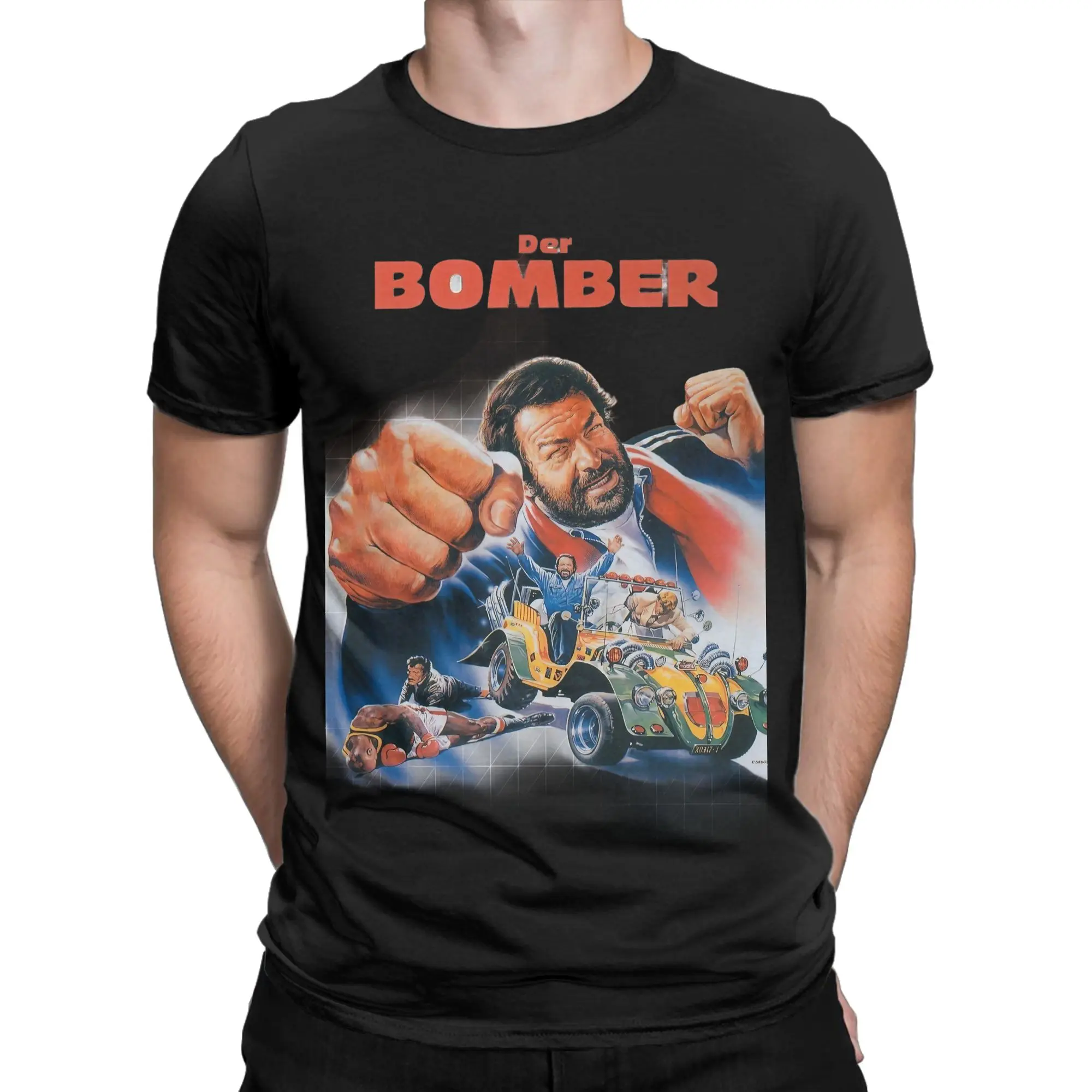 Bomber Italian Actor  Movie Terence Hill T Shirt Unisex Cotton Tops Casual Bud Spencer Crewneck Short Sleeve