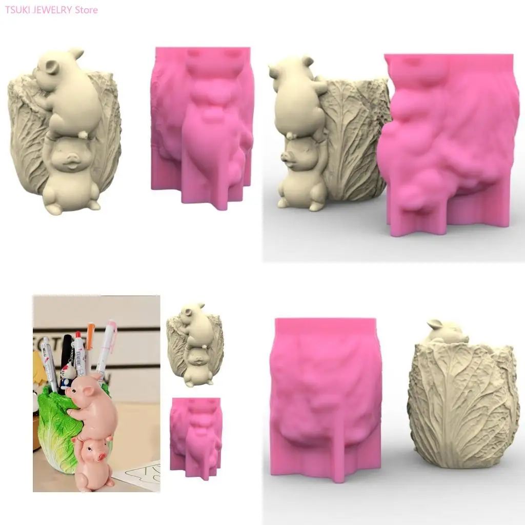 

62KE Versatile Silicone Mold Concrete Molds Silicone Casting Mold Pig Vase Mold