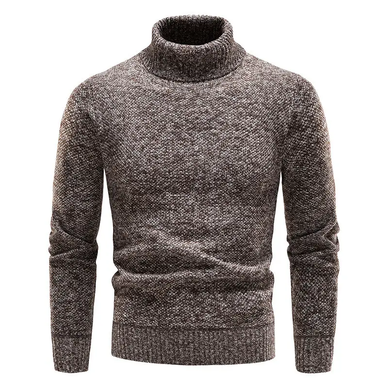 

New Autumn Warm Bottoming Pullover Men's Turtleneck Jacket Plus Velvet Thickened Sweater Round Neck Long Sleeve Knitted Sweater