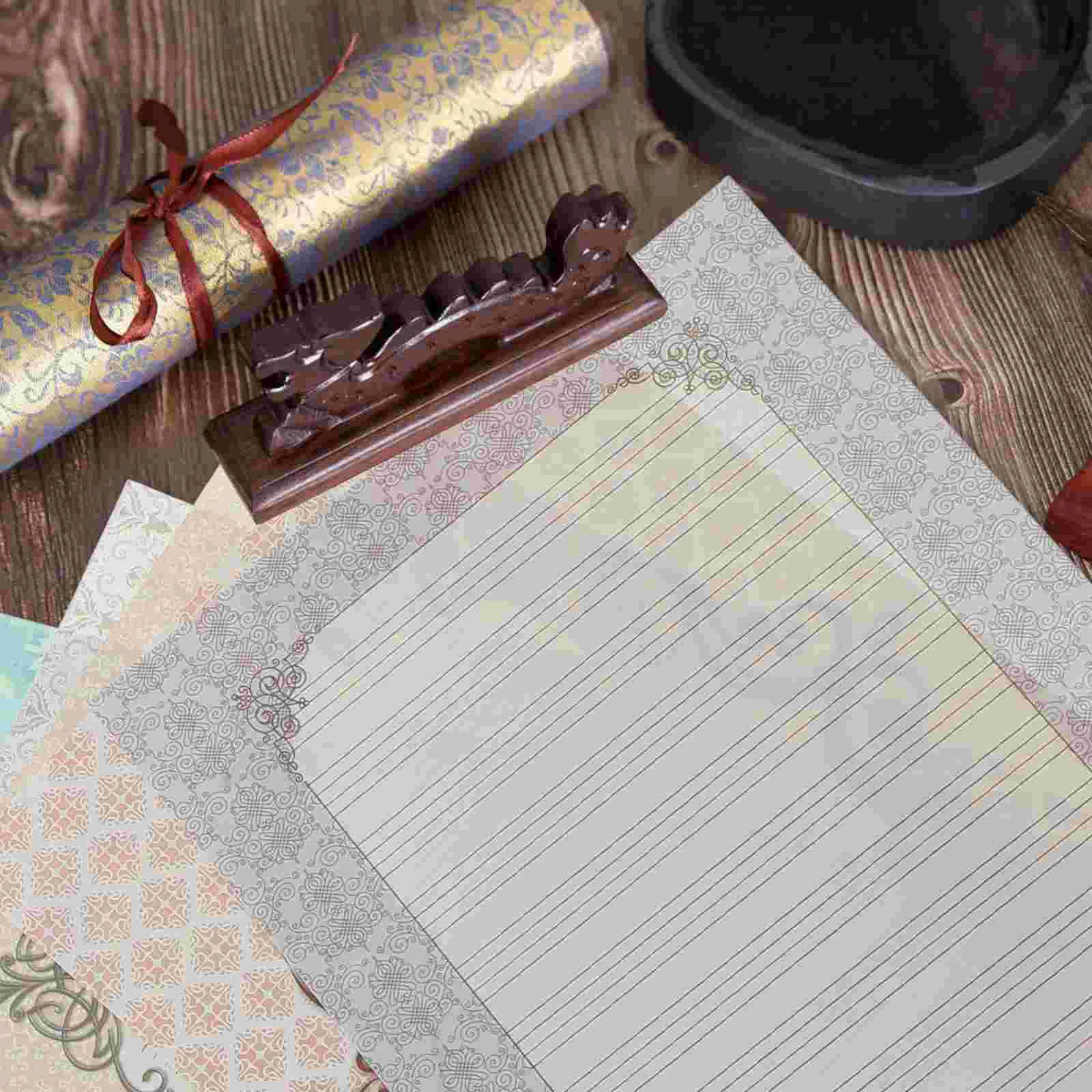 Vintage Stationary Letter Paper Calligraphy English Practice Handwriting Note Cards with Envelopes