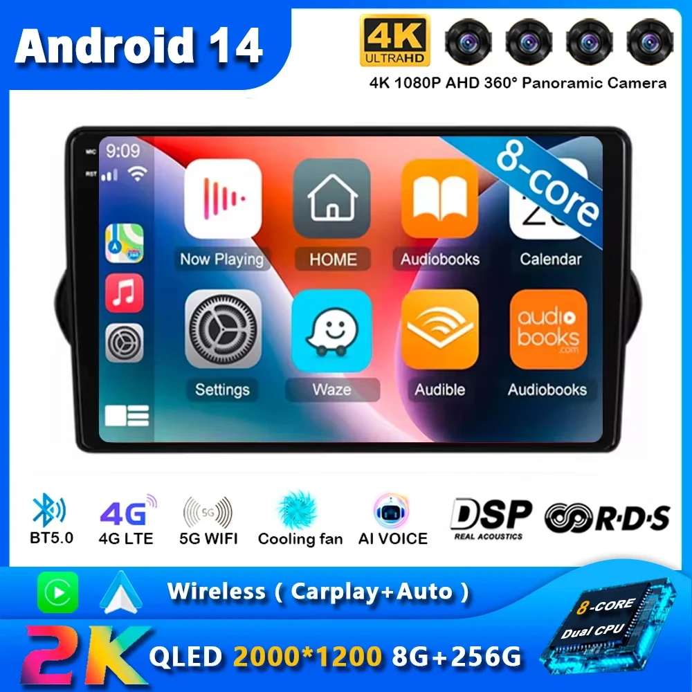 

Android 14 Carplay Auto Car Radio For Fiat Tipo Egea Dodge Neon 2015-2018 GPS Multimedia Video Player Navigation Stereo WIFI+4G