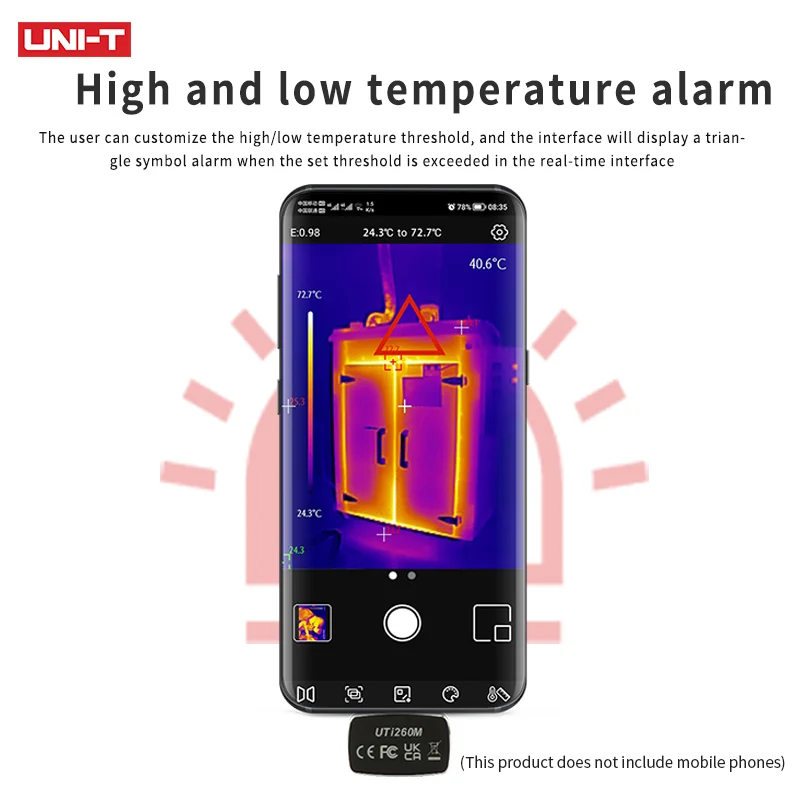 UNI-T Thermal Camera for Mobile Phone UTI260M UTI256M Thermographic Camera PCB Circuit Electrical Repair Infrared Thermal Imager