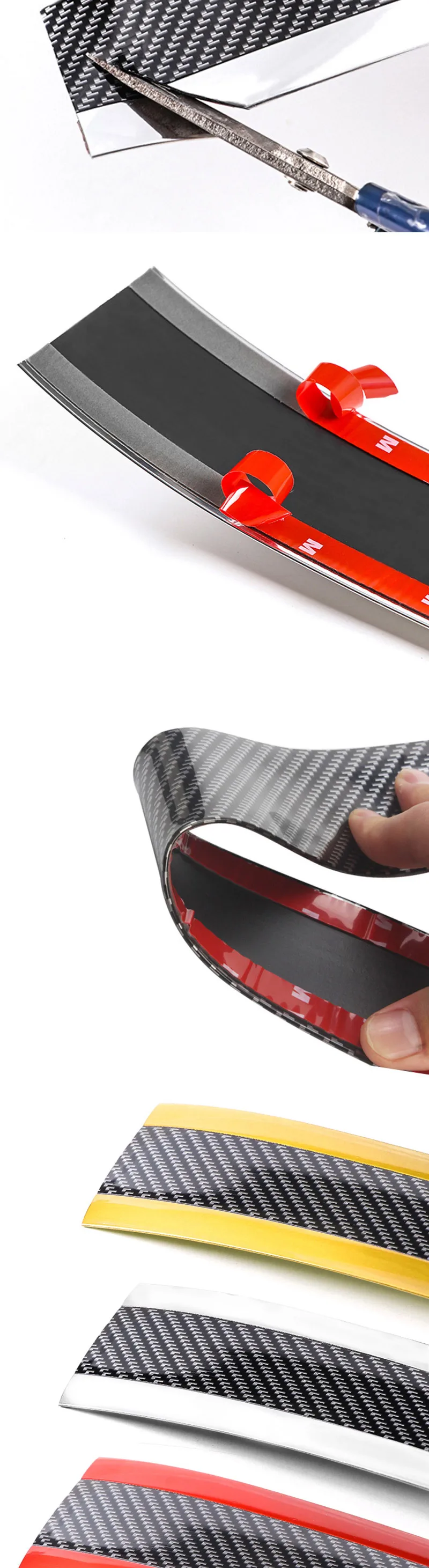 Auto aufkleber Tür kantens chutz Universal Autotür schweller Aufkleber Kohle faser Anti-Kratzer transparente Folie Schutz Auto Film – Detail 2
