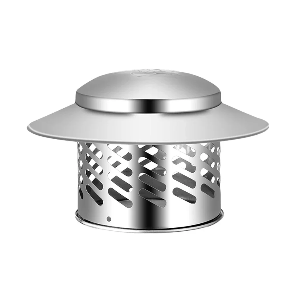 80/110/160/200mm Stainless Steel Chimney Cap Exterior Wall Air Outlet Roof Pipe Ventilation Exhaust Hood Ducts