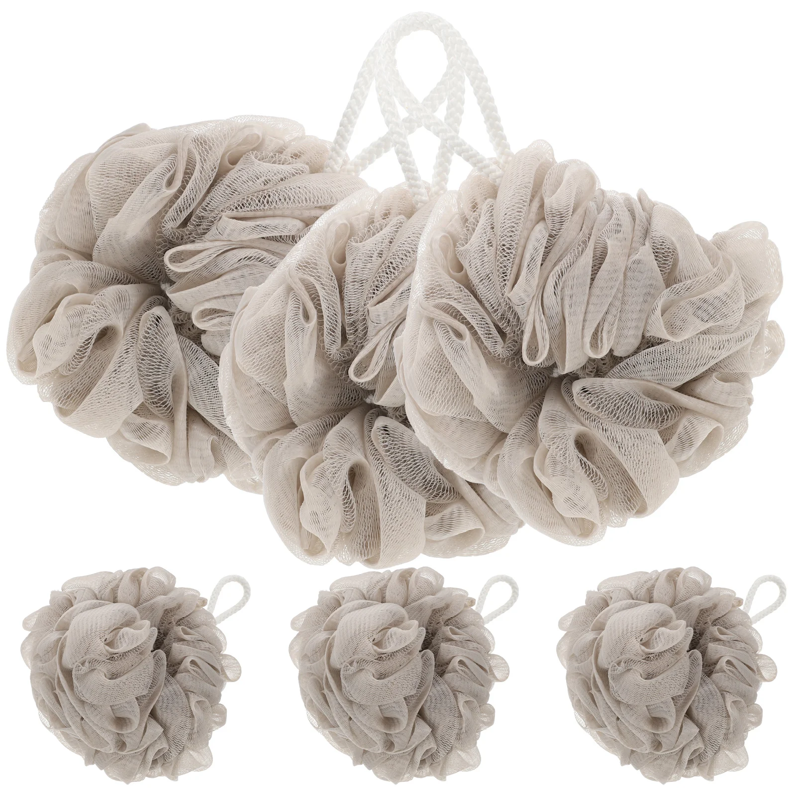 

6 Pcs Bath Towel Flowers PE Material Thick Strong Body Wash Travel Cleaning Sponges Shower Loofah Cotton Rope Household Bathing