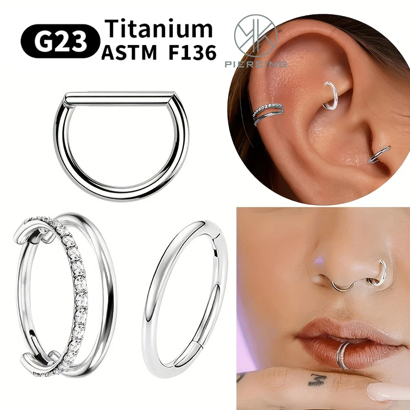 1-3pcs Titanium Nose Rings Hoops Hypoallergenic 16G Cartilage Piercing Jewelry Minimalist Everyday Earrings for Women Men