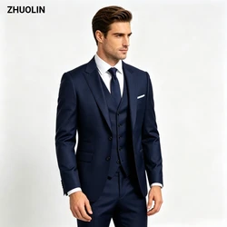 Elegant Suit For Men Wedding 3 Pieces 2 Sets Jackets Vest Pants Blazers Full Fashion Slim Fit Coats 2025 Formal Classic Costume
