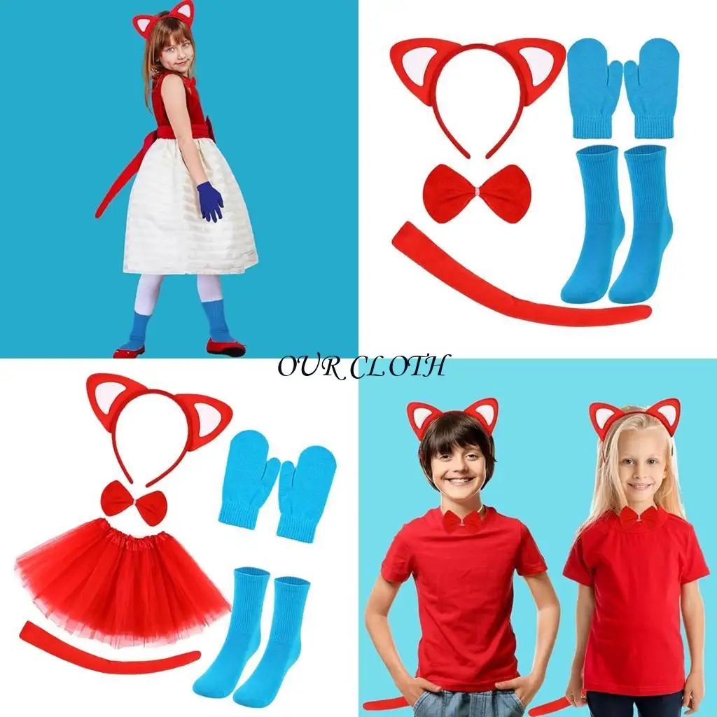 Cats Disfraz gatos Cats Headband Bowtie Cail Guantes cola Coscos Animales cosplay Y1ac