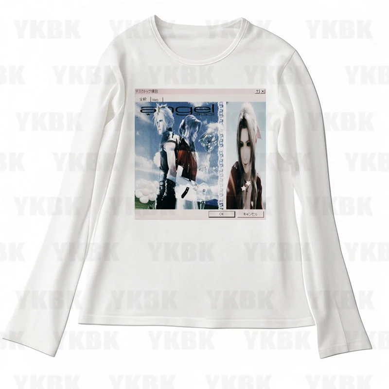 Süße Mädchen Casual Baby Tank Harajuku Anime Punk Print Langarm Street Tops Vintage Y2k Stil Emo Frauen Weste 90er Jahre Mode