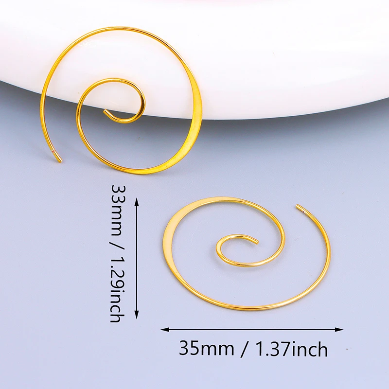 ISUEVA Gold Color Smooth Hoop Earrings for Women Classic Minimalism Rotate Piercing Earrings 2024 Fashion Jewelry Wholesale