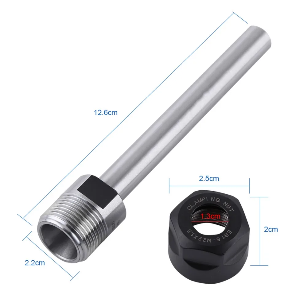 C12-ER16-100L كوليت تشاك حامل 12 مللي متر قضيب قطر 100 مللي متر طول مستقيم عرقوب أداة حامل ER16 كوليت مستقيم عرقوب #6