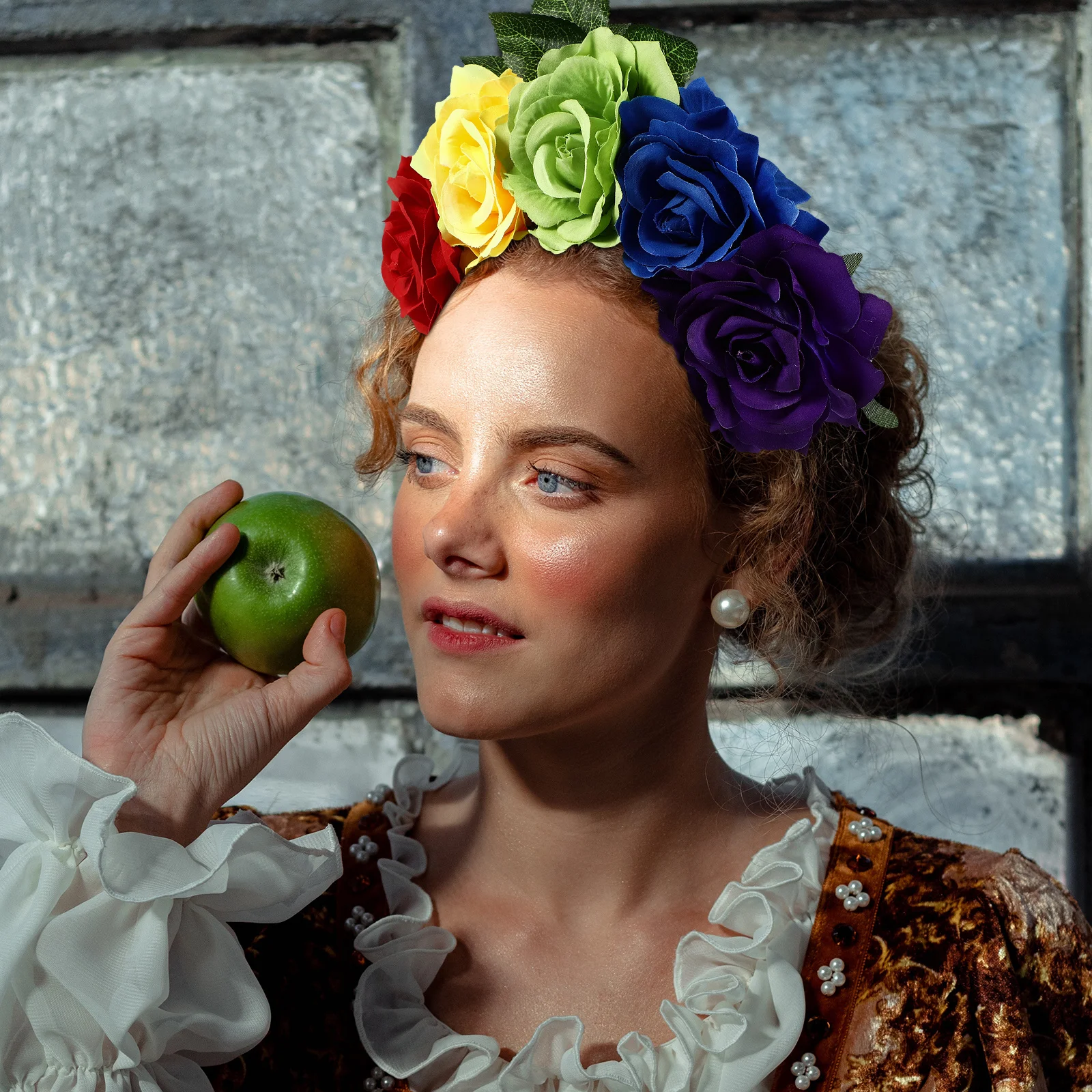 

1Pcs Rose Headband Halloween Hair Decoration Simulation Rose Flower Hairband Halloween Party Flower Headpiece Unique Accessory