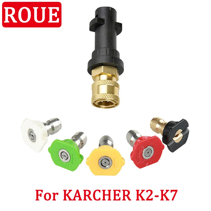 

High Pressure Washer 1800psi Cleaning Parts 1/4" Quick Plastic Plug Connector Spray Five-color Nozzle for Karcher K2K3K4K5K6K7