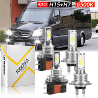 LED High/ Low Beam Fog Lights Bulbs 10000LM Plug & Play H7 H15 90W HeadLamps General For 12V Cars