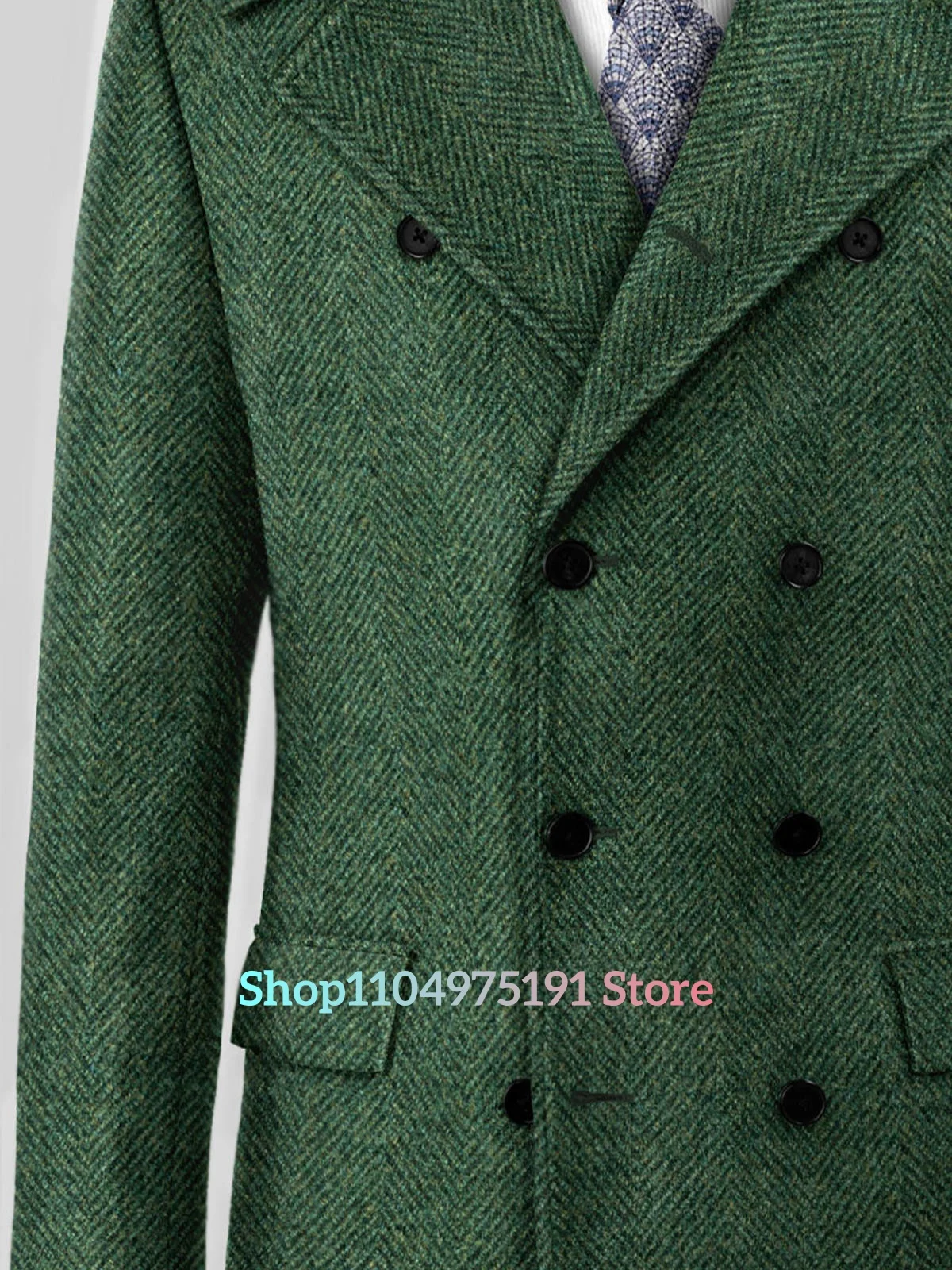 معطف واق من المطر للرجال على الطراز البريطاني للخريف والشتاء الأوروبي والأمريكي؛ زي مسرح رجالي عالي الجودة. بدلات زفاف