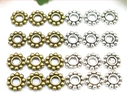 Jewelry finding & components parts Small spacer 6 mm silver-plate snowflakes Bronze bracelet sweater chain accessories #JZ528