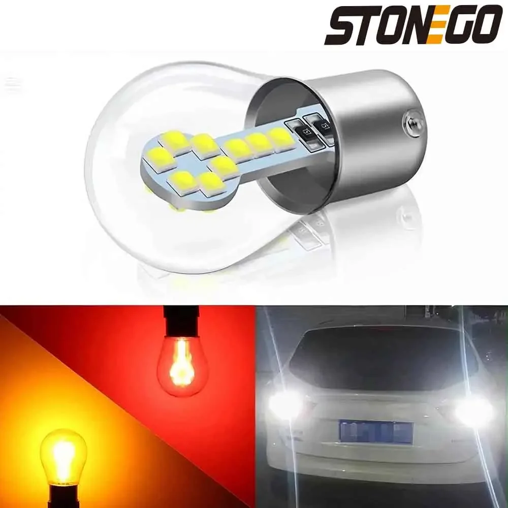 

2PCS/1PC 3030 Chip 18SMD 1156 P21W BA15S LED Bulb, 1157 BAY15D P21/5W Car Tail Brake Parking Reverse Lights 12V