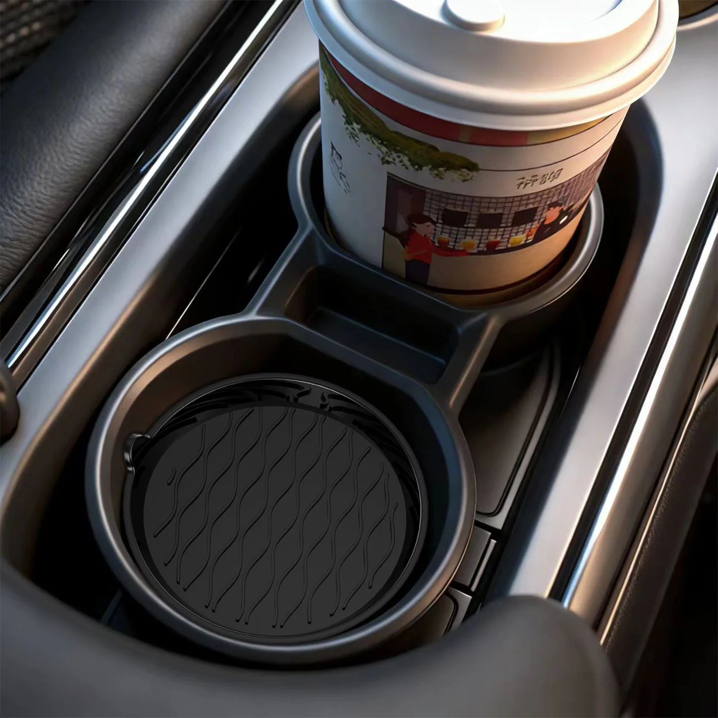 Car Silicone Cup Holder, Universal Round Car Interior Storage Compartment Anti-Slip Mat view 4