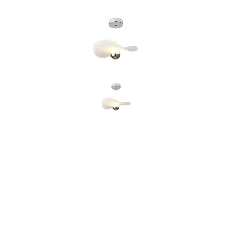 

Aisle ceiling light Nordic creative entrance entrance shell light cream wind bedroom bedside small chandelier