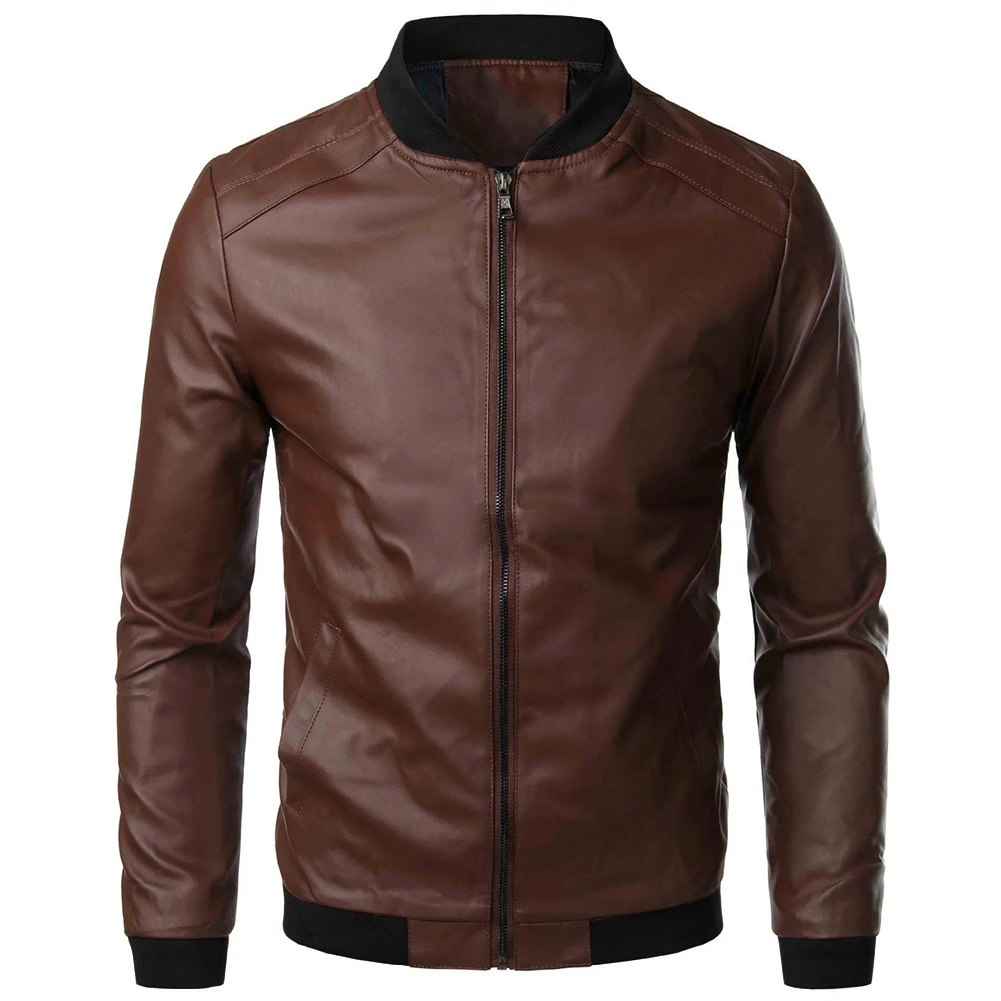 

Business Outerwear Faux Leather Jacket Casual Daily Use 2XL Business Casual Jackets For Men Brand New Condition Casual Wear