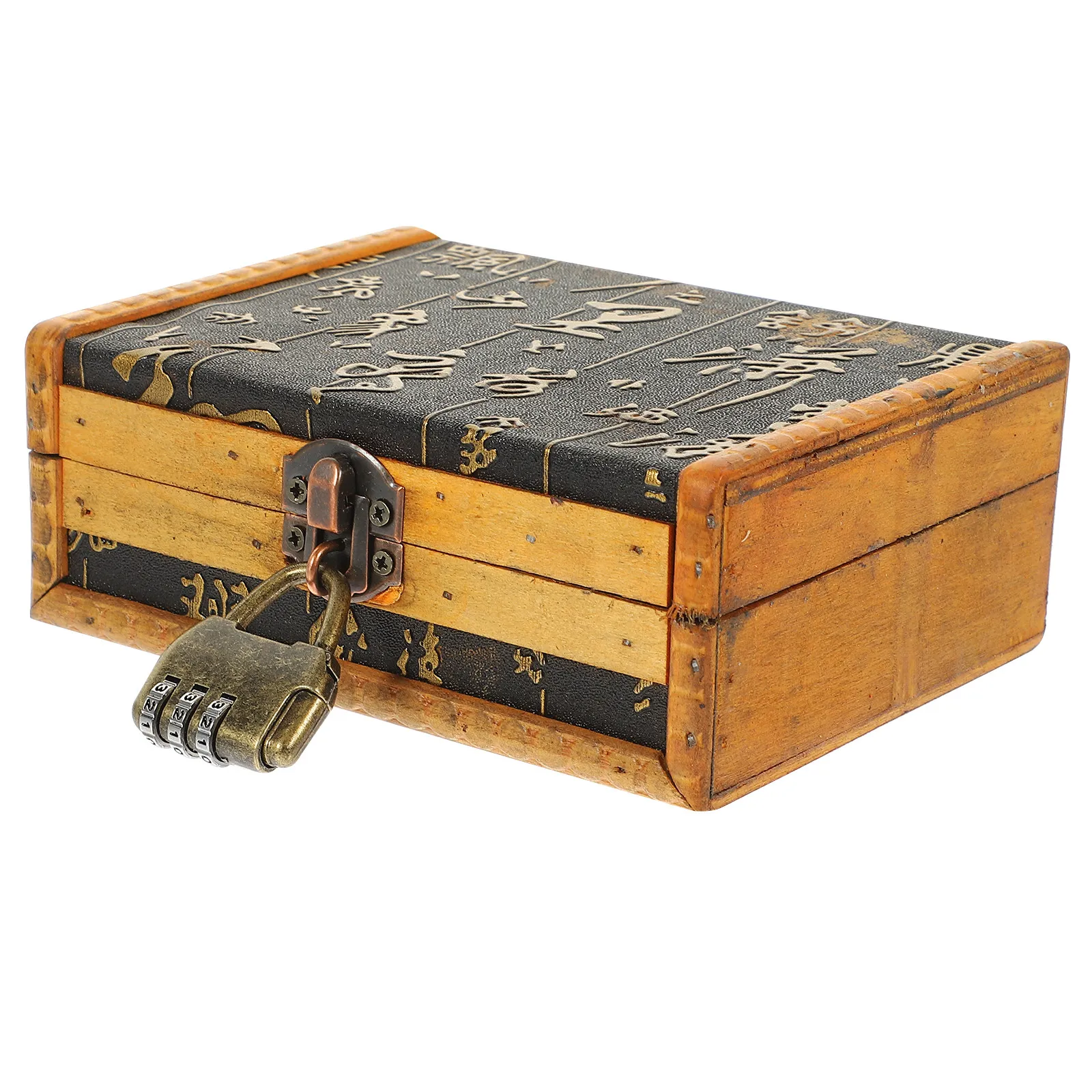 

Wooden Jewelry Box Vintage Style Small Desktop Organizer with Lid for Necklace Earring Ring Pendant Amber Diamond Sundries