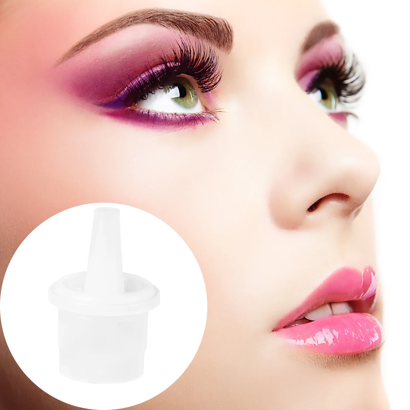 20 pz Colla Per Ciglia Bottiglia Punta di Ricambio Anti-Bloccante Ugello Trasparente Per Strumenti di Estensione Delle Ciglia Mascara Innestato