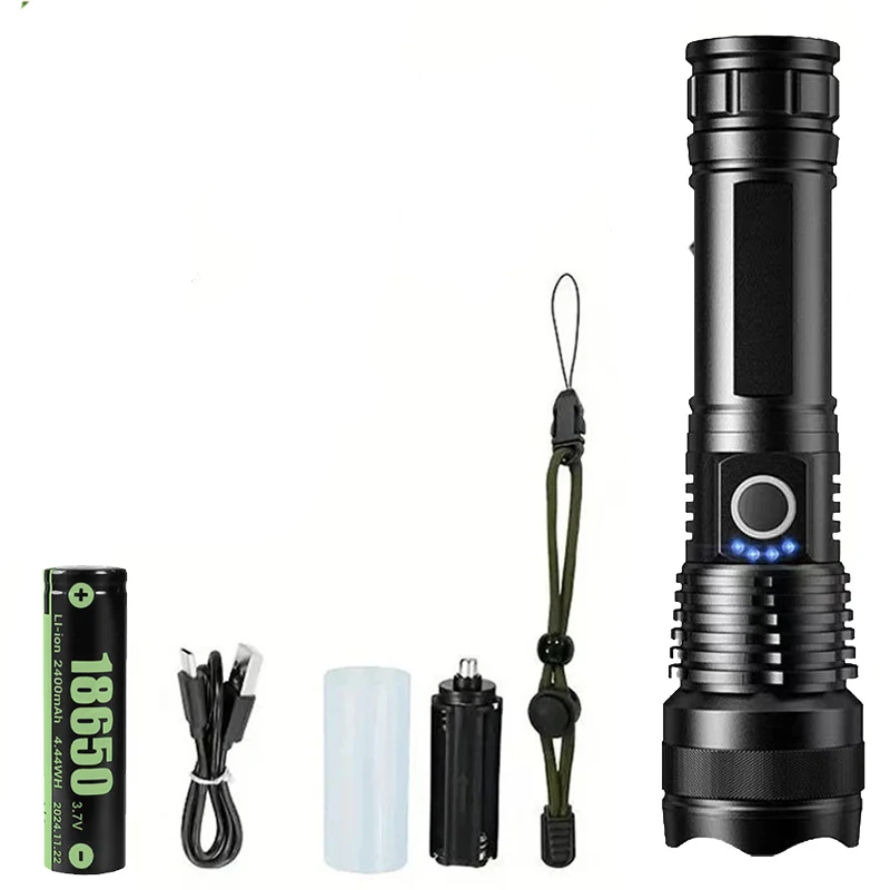Oplaadbare zaklampen Krachtige LED-tactische zaklamp Superheldere draagbare jachtzaklamp voor noodwandelingen