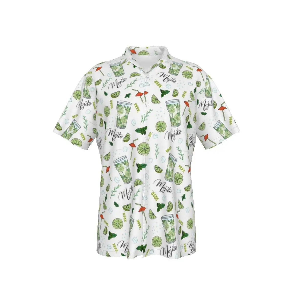 

Hawaiian Shirts for Men and Women Mojito Print Party Wear Beach Short Sleeve Summer Casual Button Up Tops 3D Shirts