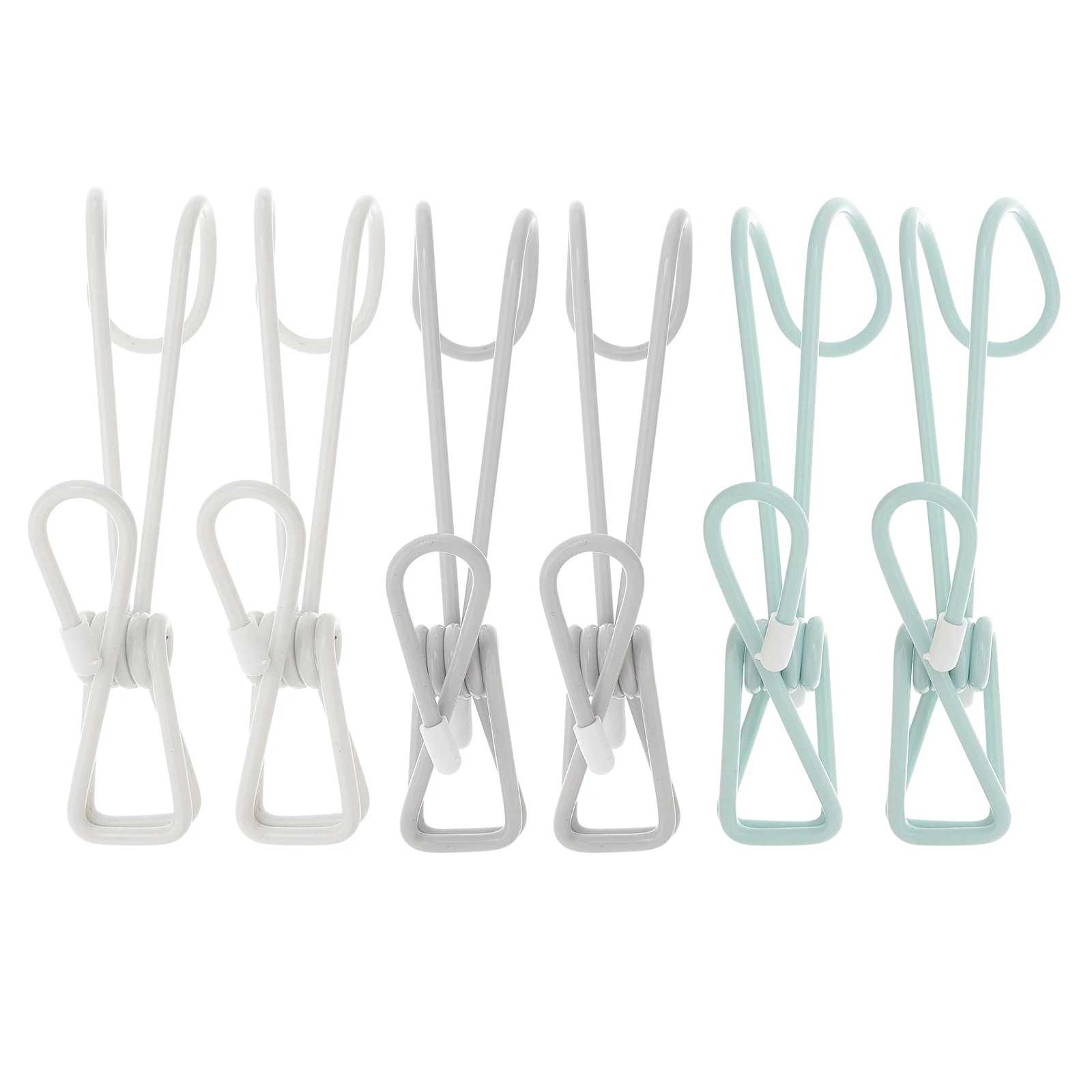 

6 Pcs Portable Clothespins Plastic Non Slipping Windproof White Clips For Underwear Socks Towel Skirts Pants Household