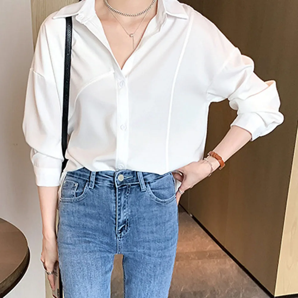 

Легкая шифоновая рубашка с длинными рукавами в стиле меньшинств для повседневной весенне-летней одежды из полиэфирной ткани