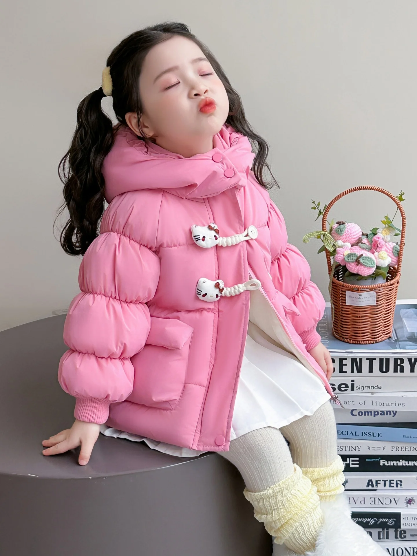 

Thiened Cotton Jaet for Baby Girls Warm Red Winter Clothes 2025 New Sle Fce Lined Children's Outerwear Coat