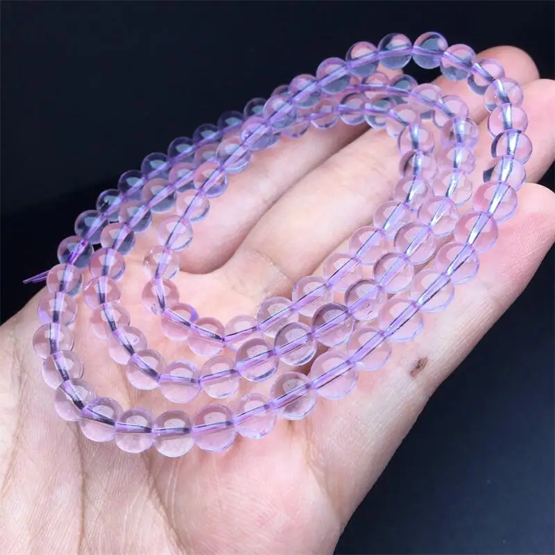 

6MM Natural Amethyst Triple Circle Bracelet Crystal Reiki Healing Stone Fashion Jewelry Gifting Gift For Women 1PCS