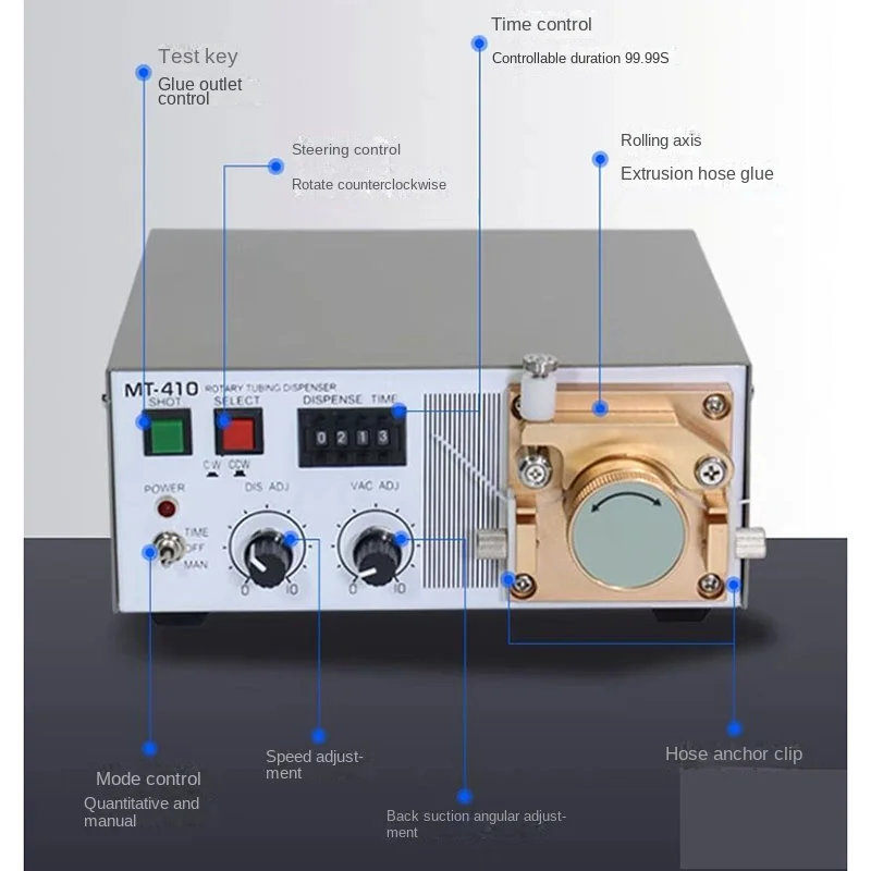 MT-410 segmentowany cyfrowy dozownik z wyświetlaczem 220 V/10 W automatyczny aplikator kleju perystaltycznego woda natychmiastowy dozownik kleju na sucho narzędzia